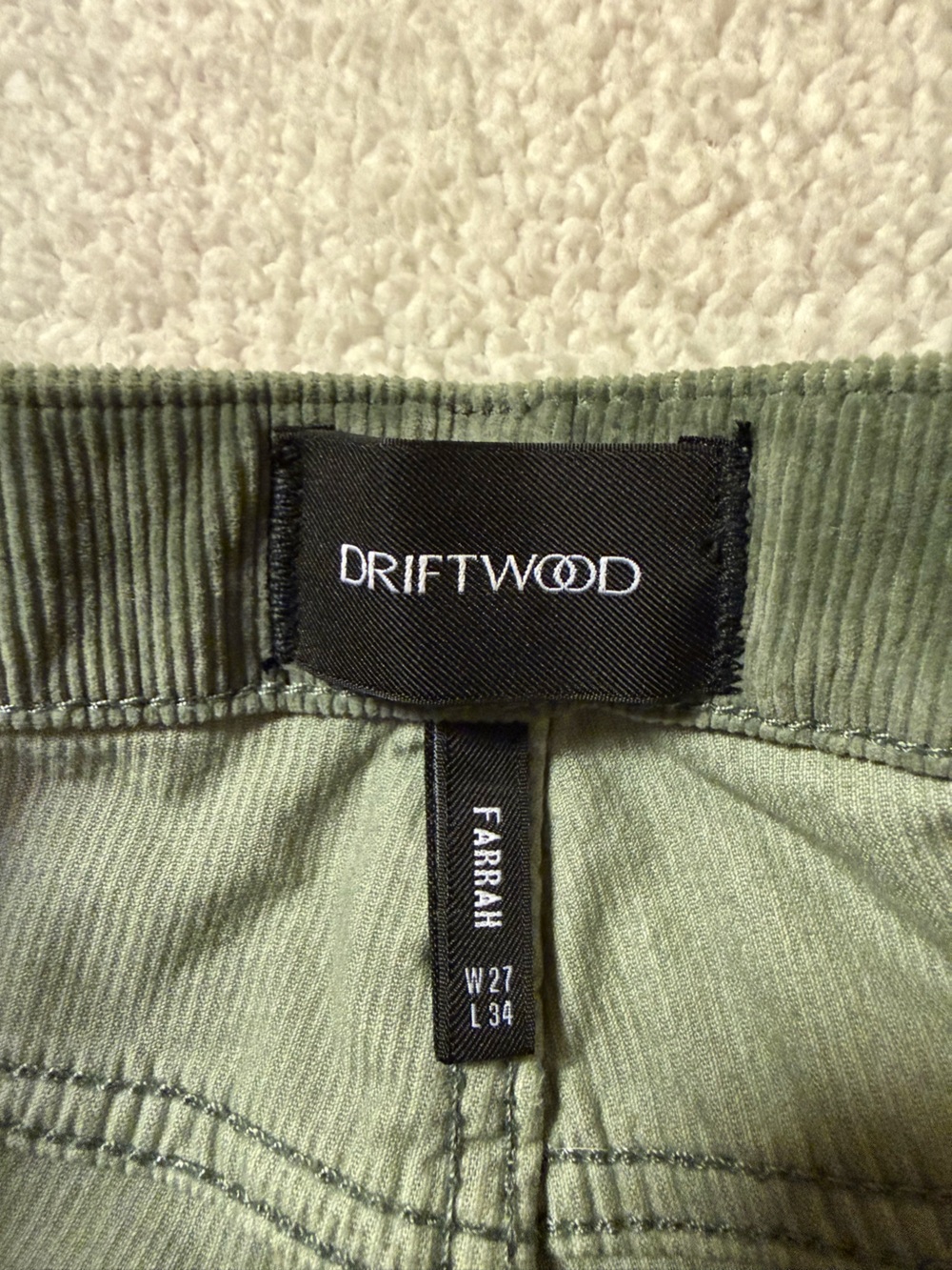 DRIFTWOOD x Free People Farrah Embroidered Corduroy Flare Pants Green Wide Leg - Picture 11 of 16